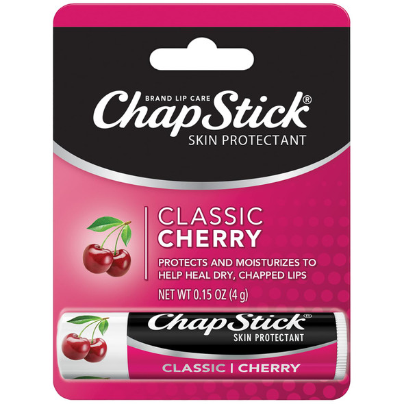 Chapstick Classic Cherry Lip Balm – Fruity & Sweet Lip Moisturizer for Dry Lips 0.15 Oz
