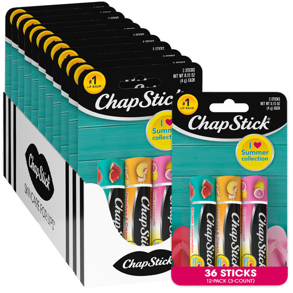Chapstick Lip Moisturizer Strawberry Remix 3-Packs (12 Sets/36