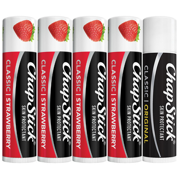 Chapstick Cherry Lip Balm 4-Pack + 1 Original Lip Moist | Buy at