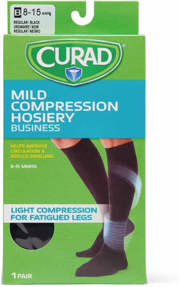 Curad Compression Socks Black Small 1 Pair