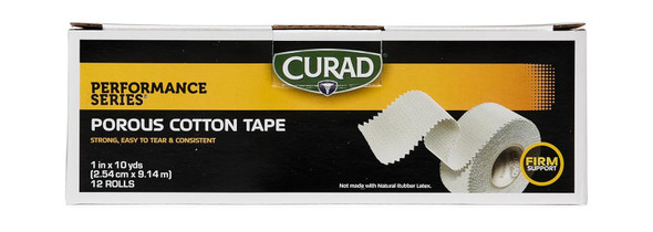 Curad Performance Series Premium Porous Cotton Tape 1" x 10 yd. Box of 12