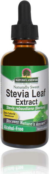 Nature'S Answer Alcohol- Stevia Leaf Liquid Extract Drops 2-Fluid Oz Gluten and Alcohol Standardized Stevia Drops | Natural Sweetener | Diabetic Friendly | Keto Friendly