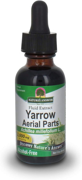 Nature'S Answer Yarrow Flowers 1oz Alcohol Extract | Supports Overall Well-Being | Gluten Non-GMO 100% Vegan No Preservatives or Artificial Flavors | Single Count