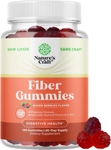 Natures Craft Sugar Fiber Gummies for Adults - High Fiber Supplement Gummies Vitamins for Adults with Prebiotic Soluble Chicory Root for Immunity and Digestive Support - Non GMO Halal Vegan Kosher Gluten Natures Craft Sugar Fiber Gummies for Adults - High Fiber Supplement Gummies Vitamins for Adults with Prebiotic Soluble Chicory Root for Immunity and Digestive Support - Non GMO Halal Vegan Kosher Gluten