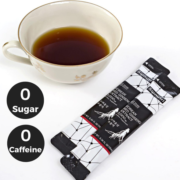 Sipnutri Korean Red Panax Ginseng Extract Liquid Drink 3000 mg Made in Korea All Natural 100% Pure Vegetarian Non-GMO Gluten Supports Energy Vitality Mood and Immunity 10 ml x 30 Packets