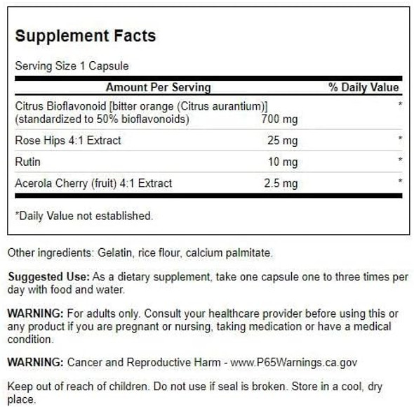 Swanson Full Spectrum Citrus Bioflavonoid Complex - Aids Vitamin C Absorption and Promotes Immune Health - Standardized to 50% Bitter Orange Bioflavonoids - (250 Capsules) 1 Pack