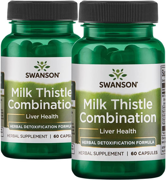 Swanson Milk Thistle Combination 120 Capsules (2-60 Cap Bottles)