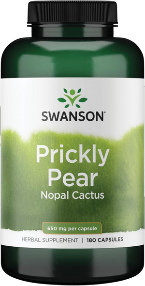 Swanson Prickly Pear Cactus Opuntia 650 Milligrams 180 Capsules