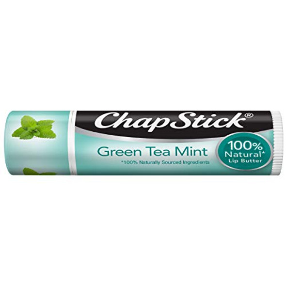 Chapstick Green Tea Mint 100 Percent Natural Ingredients Lip Butter Moisturizing Lip Balm - 0.15 Oz