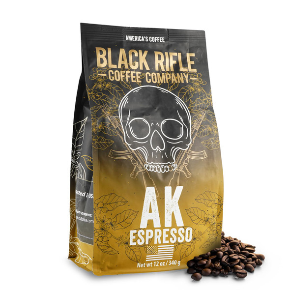 Black Rifle Coffee Company Ak-47 Espresso100% Arabica CoffeeColombian Supremo Roasted Dark Whole Bean 12 Oz Bag