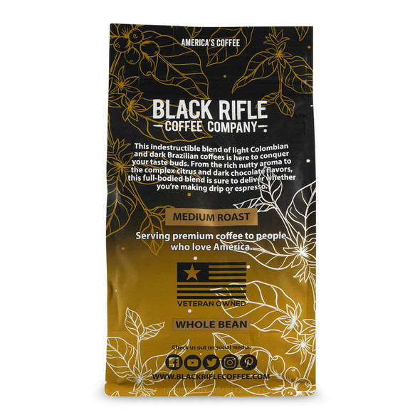 Black Rifle Coffee Company Ak-47 Espresso100% Arabica CoffeeColombian Supremo Roasted Dark Whole Bean 12 Oz Bag