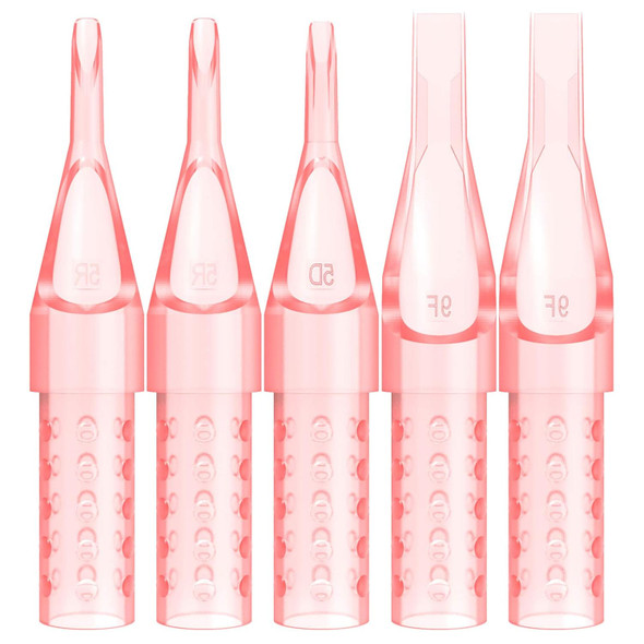 Wormhole Tattoo Tips Assorted Size Disposable Tattoo Tubes For 3Rl 5Rl 3Rs 5Rs 7Rl 7Rs 9Rl 9Rs 5Mg 7Mg 9Mg Tattoo Needles Round/Flat/Diamond/Magnum Sterilize Plastic Tattoo Tips 100Pcs(N601-9-Mix)