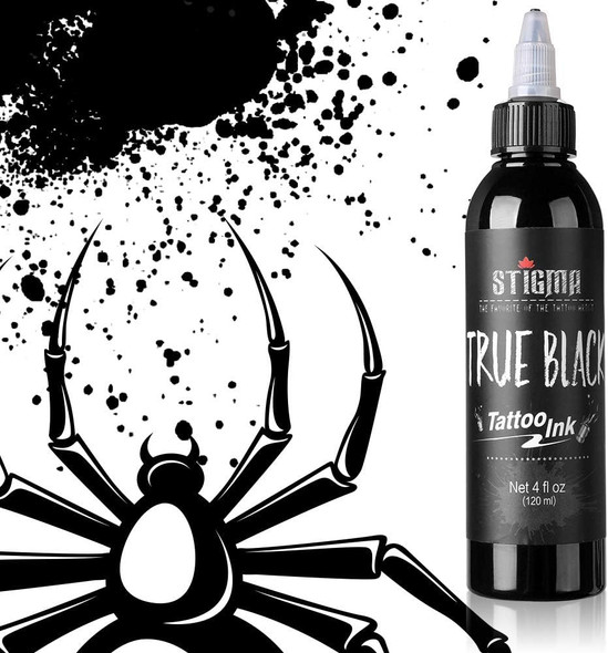 Stigma Tattoo Ink Black Shading 2 Stage Grey Wash Black 4Oz （120Ml） Usa Standard Pigment Tattoo Ink Black Set (Dark Black)