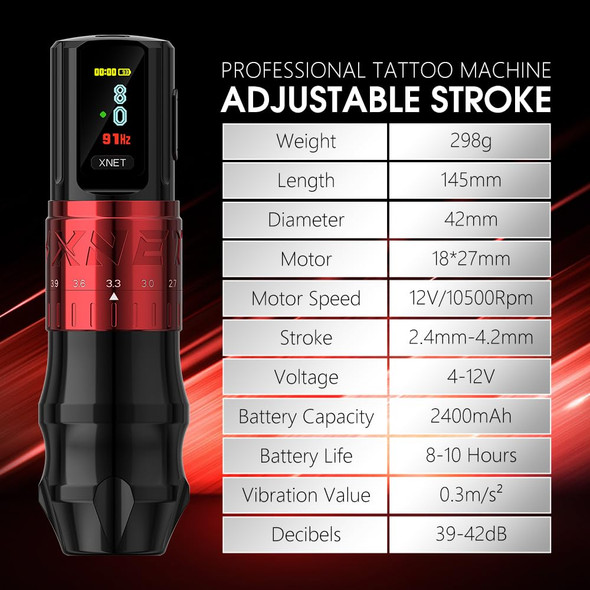 Xnet Bestia Adjustable Stroke Tattoo Machine Wireless Rotary