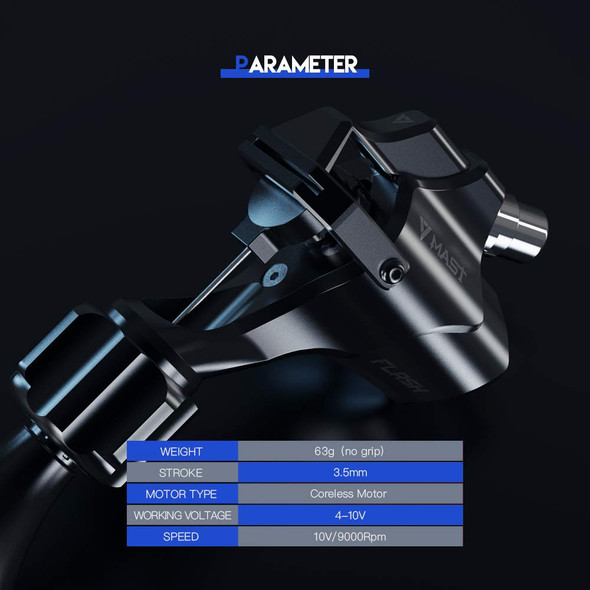 Mast Flash Direct Drive Rotary Tattoo Machine Lightweight Small Cartridges Gun 450 (Black)