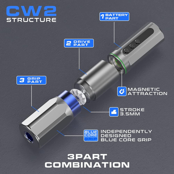 Cnc Tattoo Rotary Pen Coreless Motor Tattoo Machine With 2Pcs 1000Mah Battery Power For Tattoo Cnc-M-Cw2-1