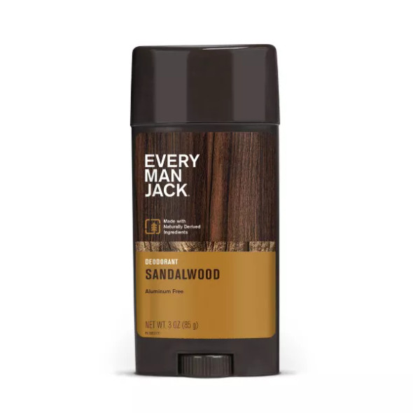 Every Man Jack Sandalwood Men's Deodorant - Aluminum Free Natural Deodorant - 3oz