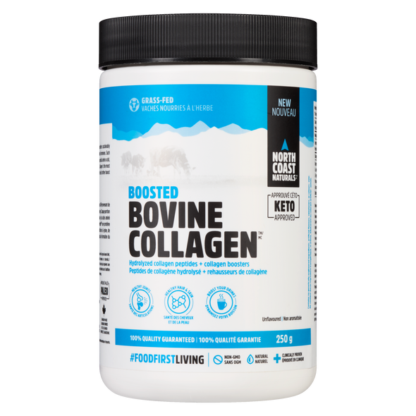 North Coast Naturals Boosted Bovine Collagen Hydrolyzed Collagen Peptides + Collagen Boosters Unflavoured 250 g