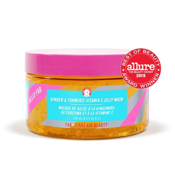 First Aid Beauty Hello FAB Ginger and Turmeric Vitamin C Jelly Mask: Brightening Face Mask WITH Allantoin to Relieve Stressed Skin (4 oz)