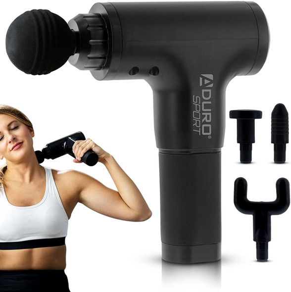 Aduro Percussion Massage Gun Deep Tissue Muscle Massage Gun Handheld, Elite Recovery™ Electric Hand Held Therapy Massager Gun Perfect For Athletes Full Body, Back, Neck, Shoulder Pain Relief (Black)