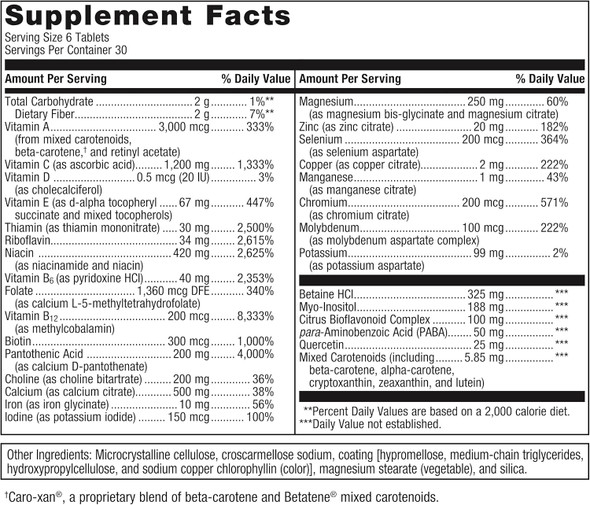 Metagenics Multigenics - Fast-Release Multivitamin & Multimineral Tablet - For Bone Health, Homocysteine Metabolism & Antioxidant Support - Non-Gmo & Gluten - 180 Tablets