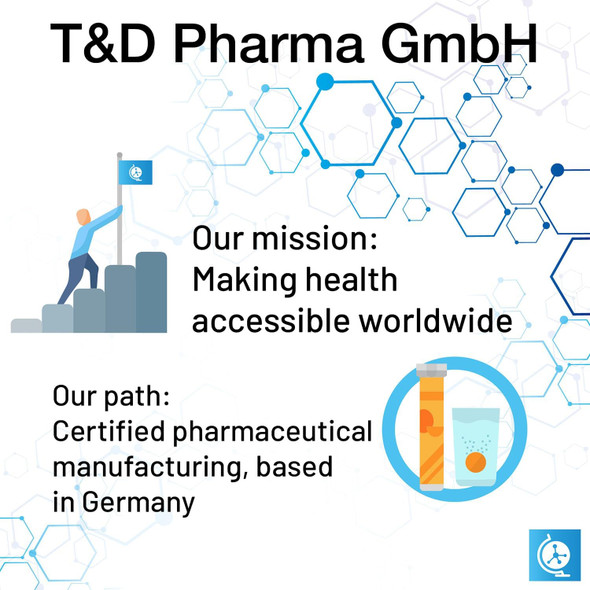 T&D German Immun Boost Package 60 Servings - Vegan, Zero Sugar - Drink Effervescent Tablets - Vitamin C, Zinc, Multivitamin Pharma - Made In Germany