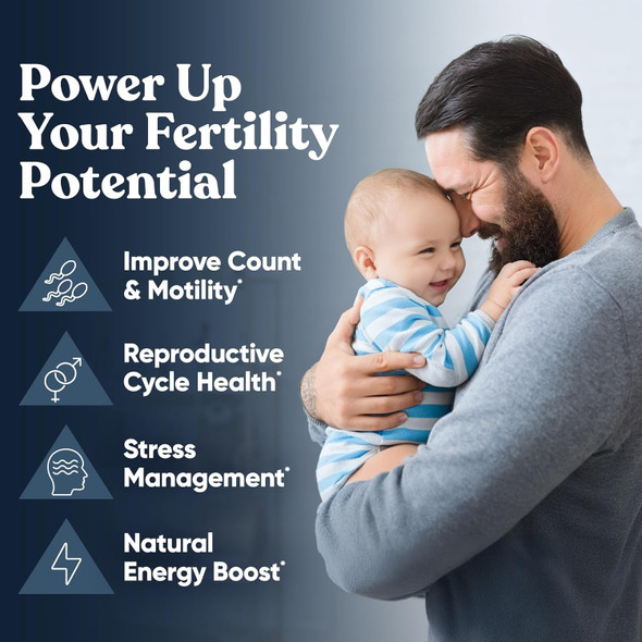 Conception For Him – Fertility Supplements For Men, Male Fertility Booster & Prenatal – Optimal Sperm Count, Motility Strength – Ashwagandha, Folate Folic Acid,Magnesium & Zinc – 60 Veg Soft Capsules