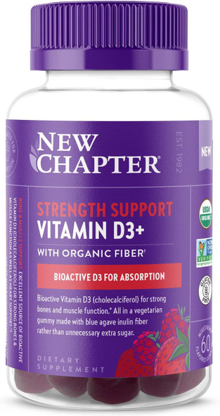 Chapter Organic Vitamin D3+ Gummies – 72% Less Sugar§, 1,000 Iu Usda Organic Vitamin D, One Daily Gummy For Strong Bones & Muscle Function, Non-Gmo, Gluten Free, Mixed Berry Flavored, 60Ct