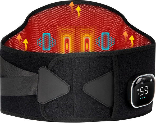 Heating Pad For Back Alljoy Cordless Lower Back Massager With Heat, Birthday Christmas Gifts For Dad Men Women Mom, 3 Heating Levels & 5 Massage Mode, 30Mins Auto-Off, 53Inch
