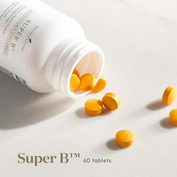 Young Living Super B Tablets  60 Count Bottle  B Vitamins & Minerals  Supports Healthy Energy Levels  Keto-Friendly  Natural Folate Source  Contains Calcium, Magnesium, And Vitamin B6