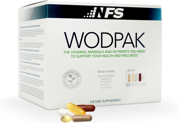 Nf Sports Wodpak Complete Daily Multivitamin For Men And Women, Soft-Gel Berry-Flavored Multivitamins With Vitamin D, Vitamin D3, Zinc, Omega 3, 30 Servings (Pack Of 1)