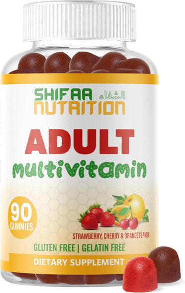 Halal Multivitamin Gummies For Women & Men  Immune & Overall Wellness  90 Delicious Gummy Vitamins (45-Day Supply). Non-Gmo & Vegetarian Essential Halal Vitamins W/ Folate, Zinc, B12, Biotin & More