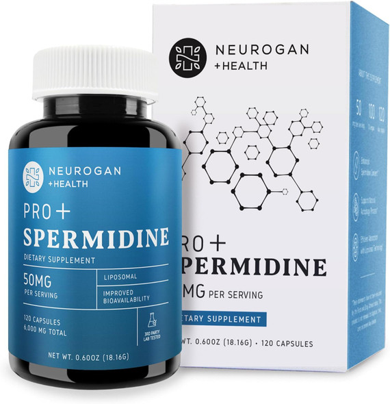 Neurogan Spermidine Pro Supplements Capsules - Enhanced Absorption For Cellular Regeneration, Energy, Healthy Aging & Focus - Spermidine Supplements For Women & Men, Take 1 Daily (50Mg, 120 Capsules)