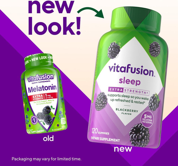 Vitafusion Extra Strength Melatonin Gummy Vitamins, 5Mg, 120 Ct Gummies & Adult Gummy Vitamins For Men, Berry Flavored Daily Multivitamins