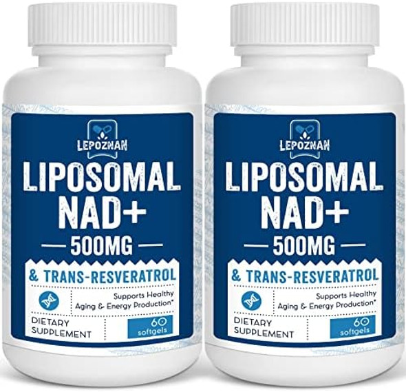 Liposomal Nad+ 500 Mg + Trans-Resveratrol 300 Mg,Superior Absorption,True Nad Supplement Efficient Than Nmn,Nicotinamide Riboside For Cellular Energy Metabolism & Dna Repair,Healthy Aging,120 Softgels