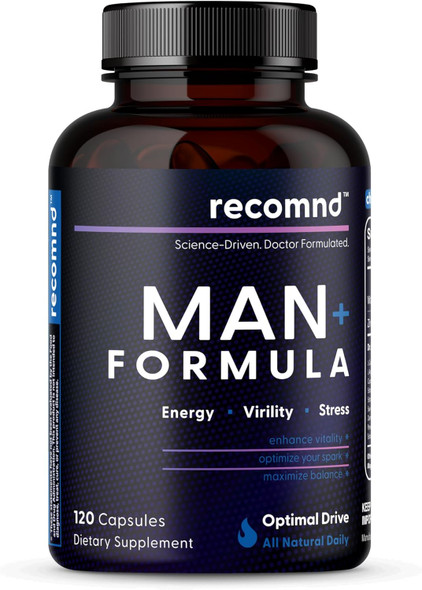 Man+ Formula  Male Vitality Boost Supplement For Increased Energy, Libido, Prostate Health  Essential Vitamins Support