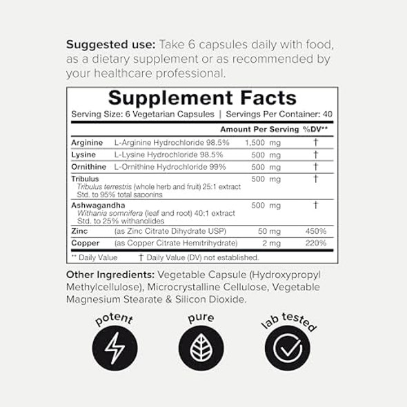 Hgh Supplements For Men & Women (240 Count) 3,550Mg+ Support Muscle Growth & Healthy Levels Of Human Growth Hormone For Men, With High-Purity Arginine, Ornithine, Lysine, Tribulus, And Ashwagandha Tq