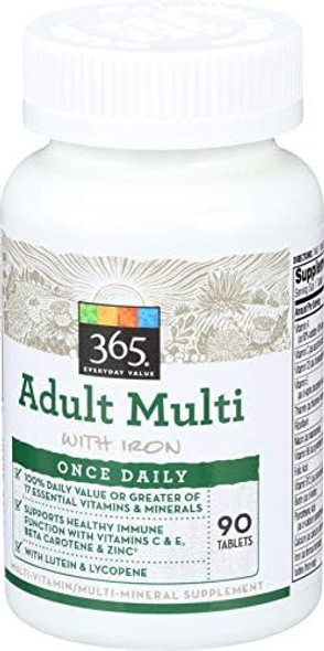 365 Everyday Value, Adult Multi With Iron, 90 Ct (Packaging May Vary)