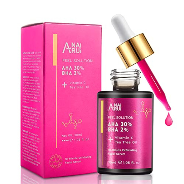 Aha Bha Face Peel Peeling Solution And Glycolic Acid Peel Pads 35% Aha Resurfacing Facial Pads With Vitamins B5, C & E, Witch Hazel,