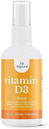 Nbpure Organic Vitamin D3 Spray - High Potency Liquid 1000Iu Per Serving For Women, Men, Kids - Cholecalciferol ‘Sunshine’ Supplement - Easy-To-Use, Family Friendly, On-The-Go Travel