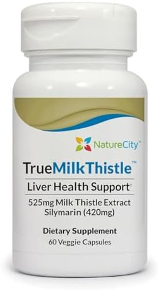 Truemilkthistle  Milk Thistle Supplement 525Mg  Milk Thistle (80% Silymarin) Containing 420Mg Of Silymarin  Antioxidant Support  Liver Support Supplement  60 Veggie Capsules