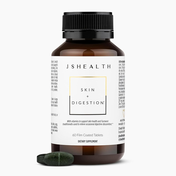 Jshealth Vitamins Skin And Digestion Formula  Skin Supplement With Zinc  Burdock Turmeric  Clear Healthy Skin  Acne Treatment For Teens And Adults  (60 Tablets)