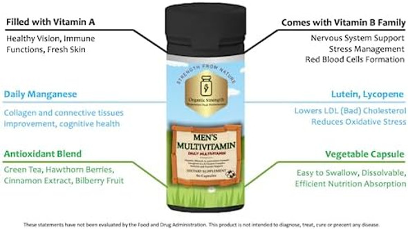 Men'S Multivitamin Capsules: Unlock Your Peak Performance And Optimal Health With 300% Average Daily Intake Vitamin A, B, C, Biotin, Magnesium, Zinc, Chromium (60 Count)