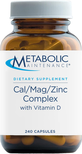 Metabolic Maintenance Cal Mag Zinc Complex With Vitamin D-3 - Higher Absorption For Bone + Heart Support (240 Capsules)