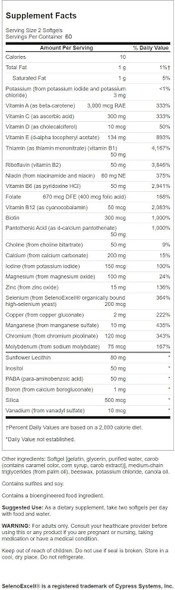 Swanson Multi Without Iron Multivitamin Health Supplement Iron-Formula 120 Softgels Sgels