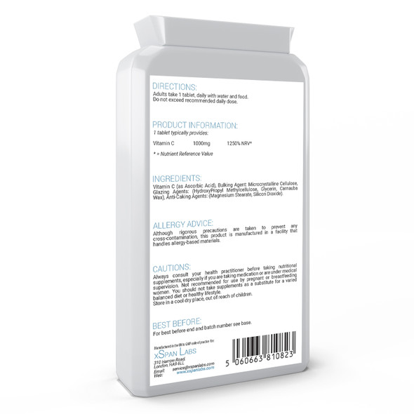 Xspanlabs Vitamin C 1000mg (1 gram) 120 tablets