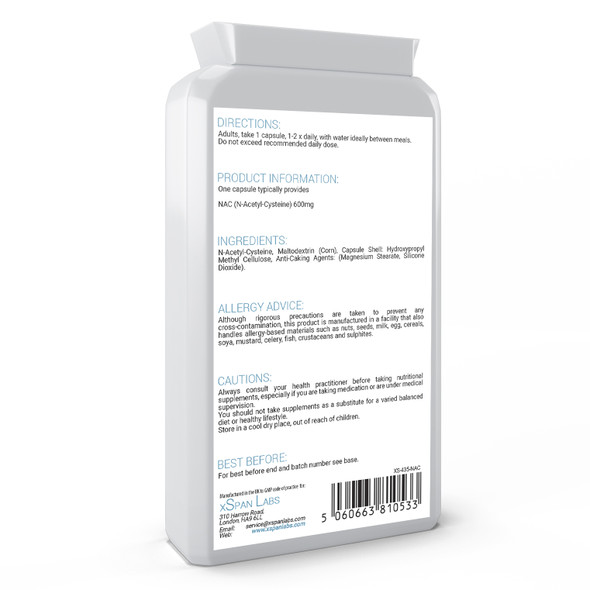 Xspanlabs N-Acetyl Cysteine ( NAC ) 600 mg 120 Capsules