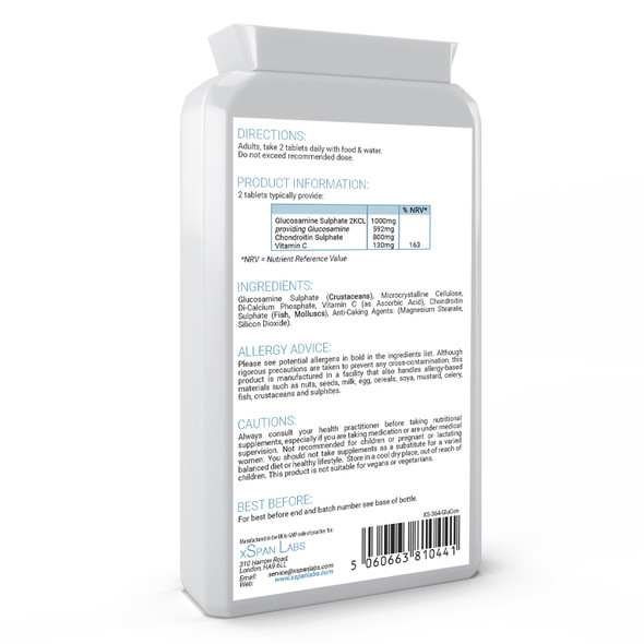 Xspanlabs Glucosamine & Chondroitin Complex 180 capsules