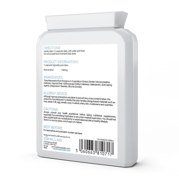 Xspanlabs Trans-Resveratrol 150mg 90 capsules