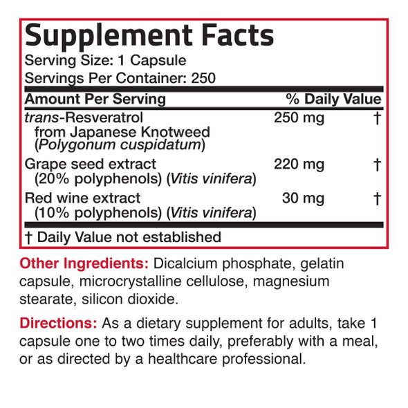 Bronson Resveratrol Complex - 500 mg 250 Count